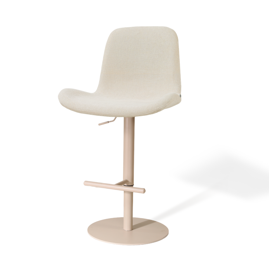 Niva-Fé draaibare tulp barkruk cottonbeige - verstelbaar - beige onderstel afbeelding 1