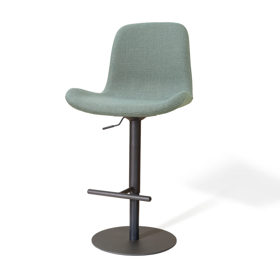 Niva-Fé draaibare tulp barkruk saliegroen - verstelbaar - mat zwart onderstel afbeelding 1