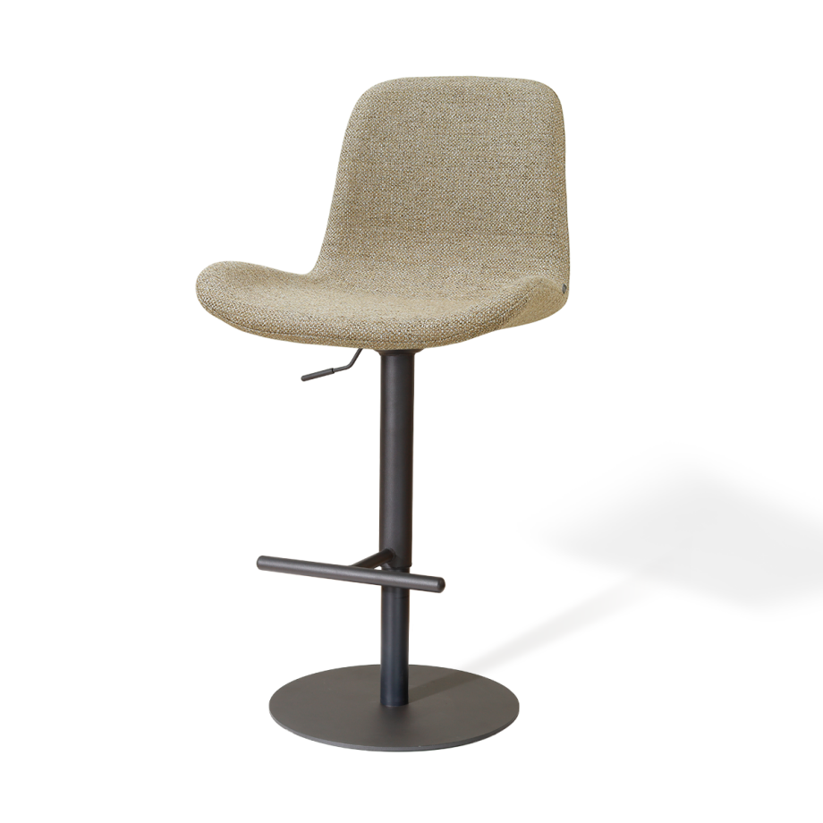 Niva-Fé draaibare tulp barkruk taupe melange - verstelbaar - mat zwart onderstel Niva-Fé draaibare tulp barkruk taupe melange - verstelbaar - mat zwart onderstel afbeelding 1