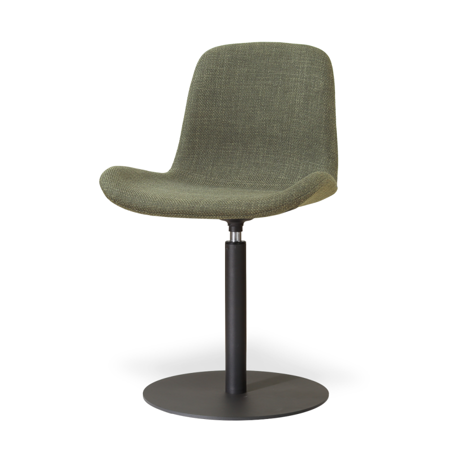 Niva-Fé draaibare tulp eetkamerstoel forestgroen - mat zwart onderstel afbeelding 1