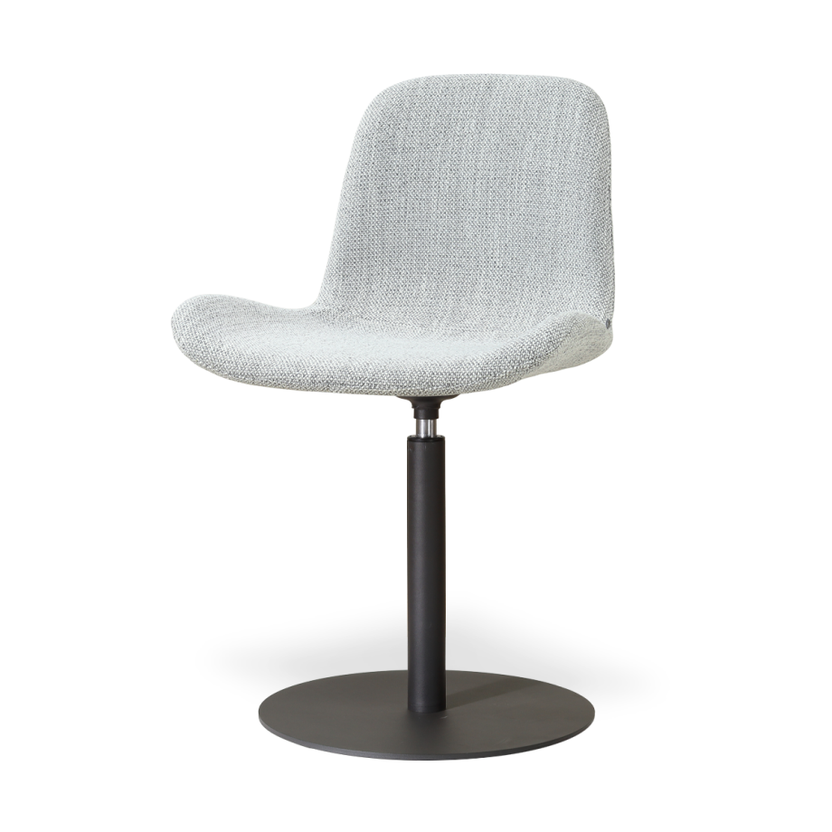 Niva-Fé draaibare tulp eetkamerstoel grijs melange - mat zwart onderstel Niva-Fé draaibare tulp eetkamerstoel grijs melange - mat zwart onderstel afbeelding 1