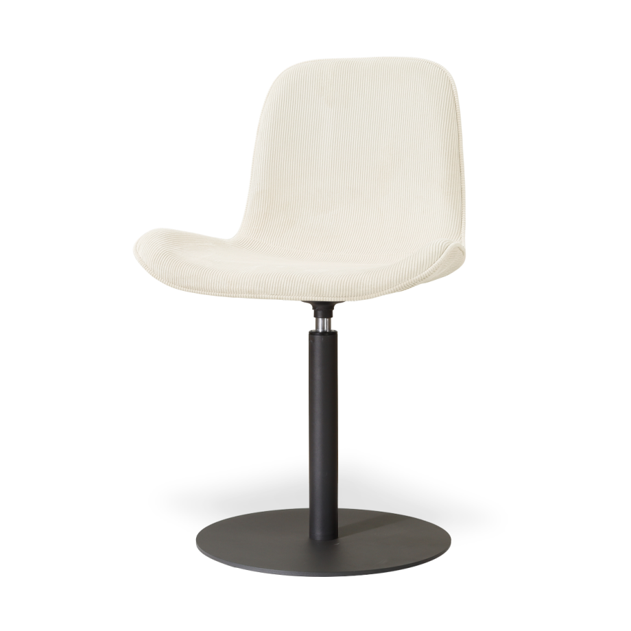 Niva-Fé draaibare tulp eetkamerstoel rib beige - mat zwart onderstel afbeelding 1