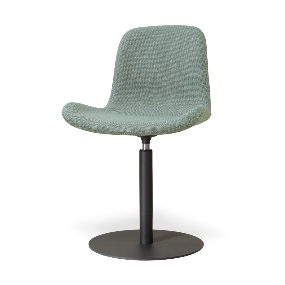 Niva-Fé draaibare tulp eetkamerstoel saliegroen - mat zwart onderstel Niva-Fé draaibare tulp eetkamerstoel saliegroen - mat zwart onderstel afbeelding 1