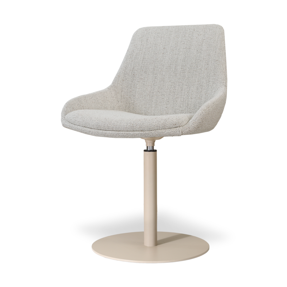 Niva-Isa draaibare tulp eetkamerstoel beige gemêleerd - beige onderstel Niva-Isa draaibare tulp eetkamerstoel beige gemêleerd - beige onderstel afbeelding 1