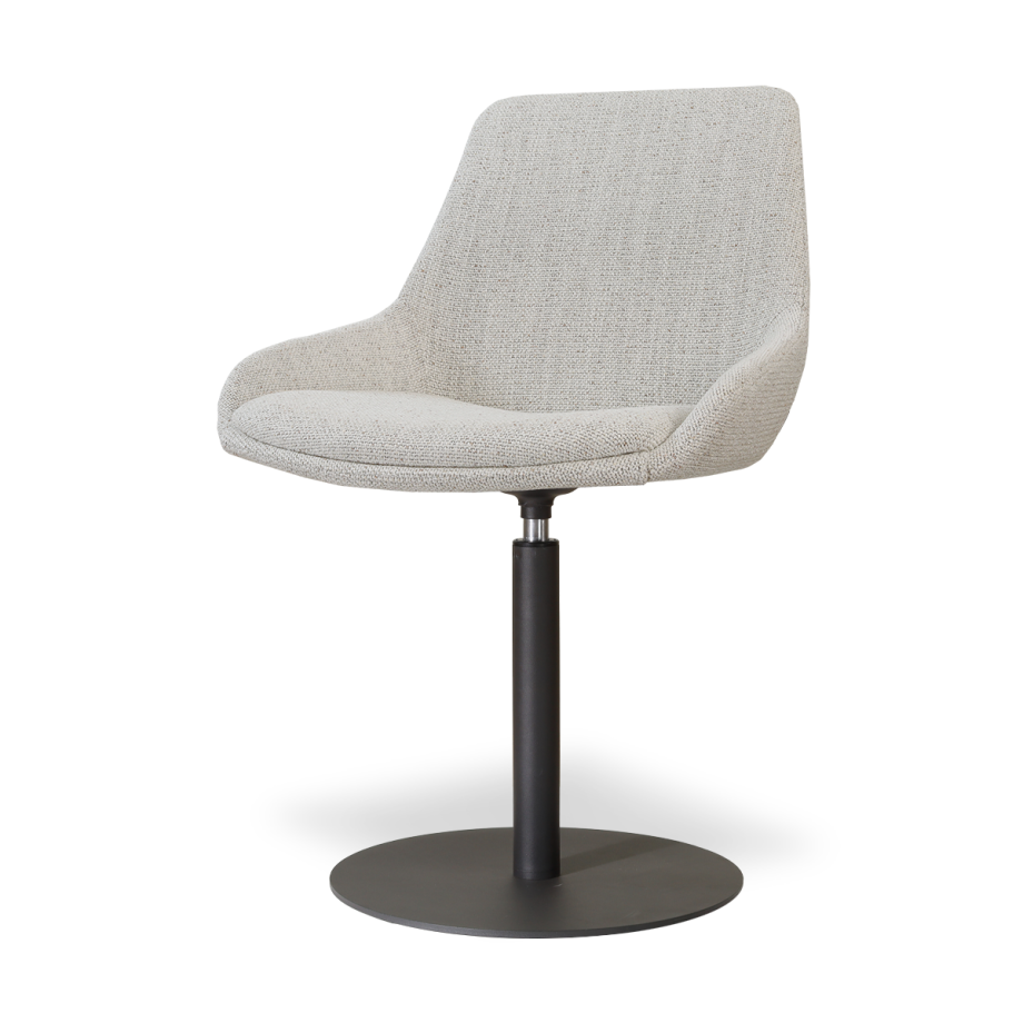 Niva-Isa draaibare tulp eetkamerstoel beige gemêleerd - mat zwart onderstel afbeelding 1