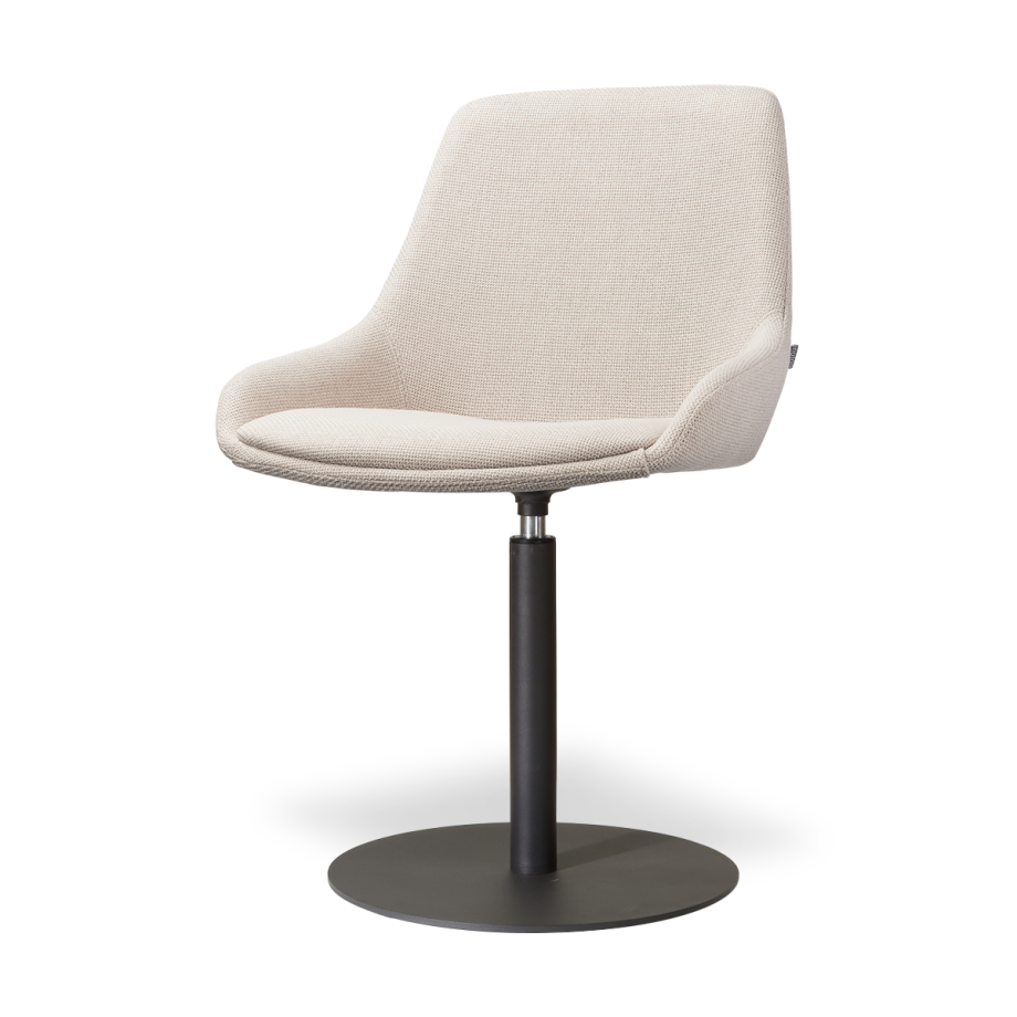 Niva-Isa draaibare tulp eetkamerstoel beige - mat zwart onderstel afbeelding 1