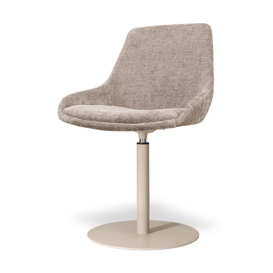 Niva-Isa draaibare tulp eetkamerstoel bruin - beige onderstel afbeelding 1