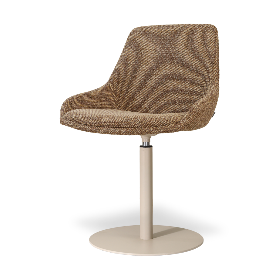 Niva-Isa draaibare tulp eetkamerstoel bruin blend - beige onderstel afbeelding 1