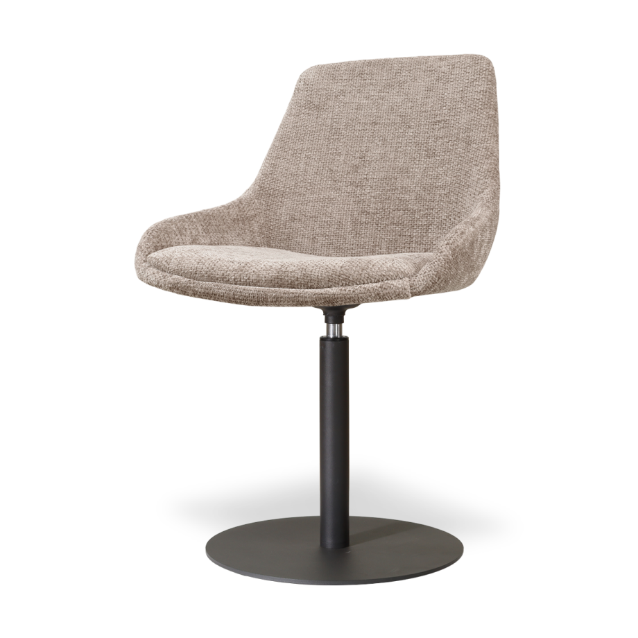 Niva-Isa draaibare tulp eetkamerstoel bruin - mat zwart onderstel afbeelding 1