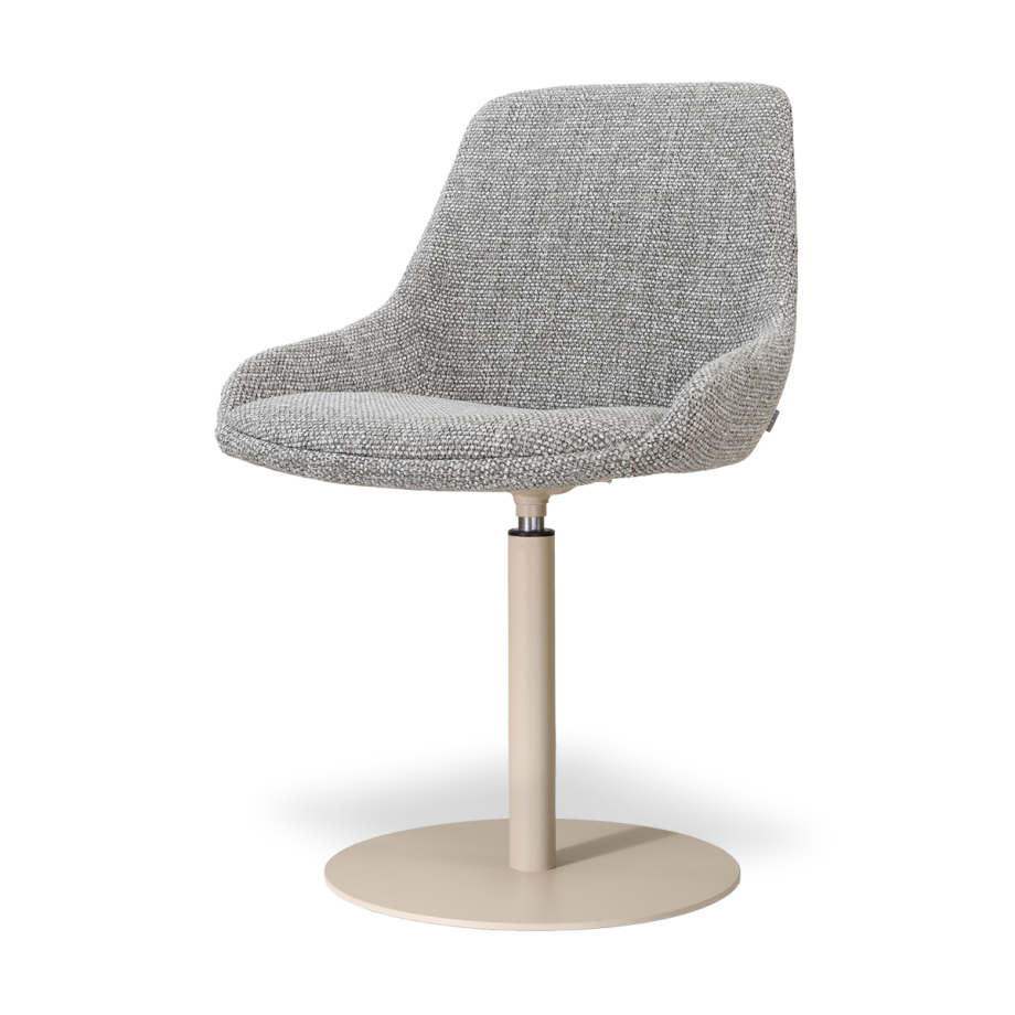 Niva-Isa draaibare tulp eetkamerstoel grijs blend - beige onderstel Niva-Isa draaibare tulp eetkamerstoel grijs blend - beige onderstel afbeelding 1