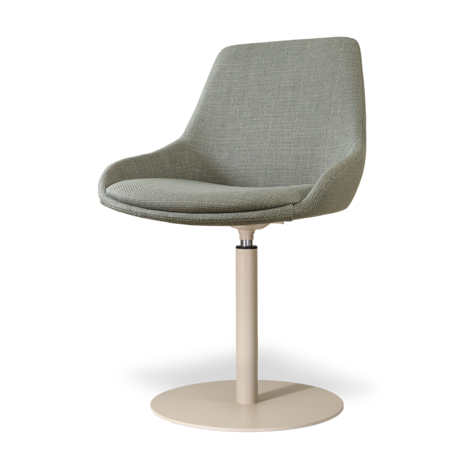 Niva-Isa draaibare tulp eetkamerstoel saliegroen - beige onderstel Niva-Isa draaibare tulp eetkamerstoel saliegroen - beige onderstel afbeelding 1