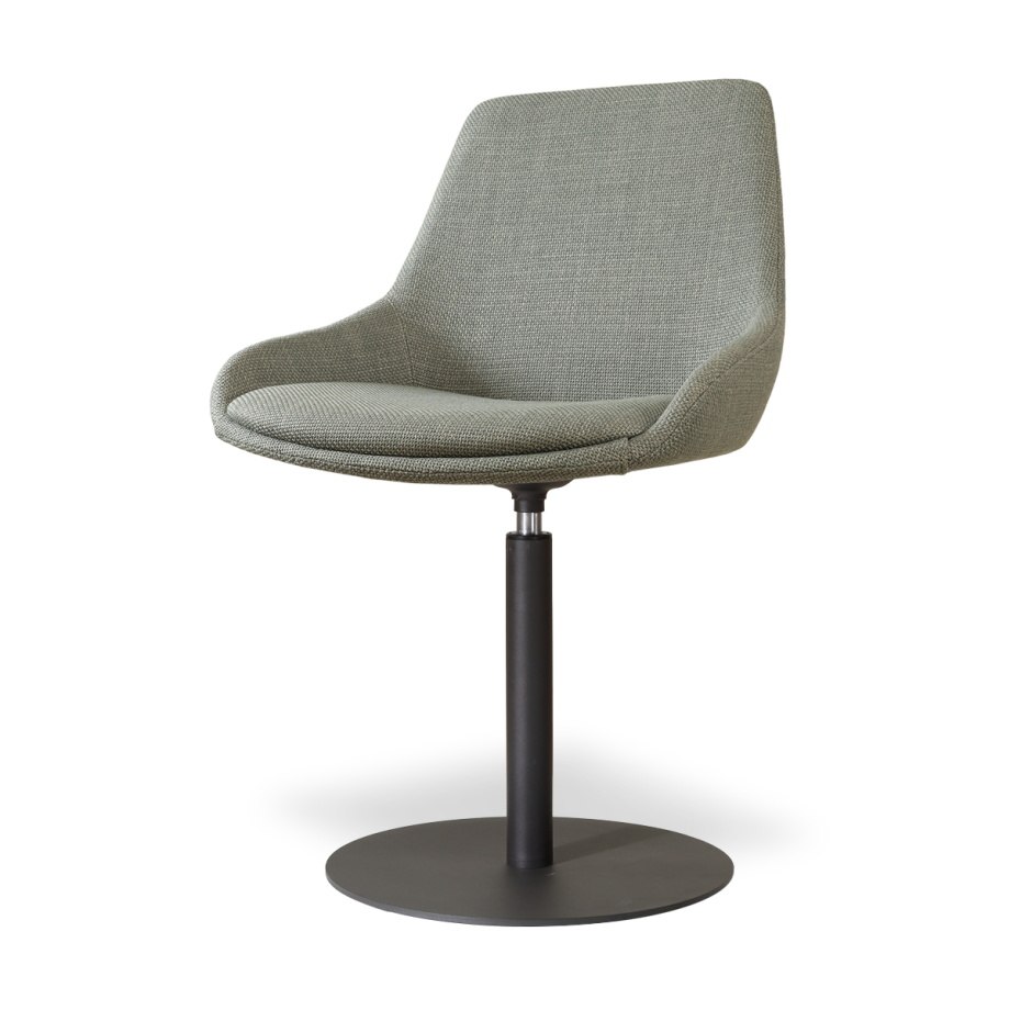 Niva-Isa draaibare tulp eetkamerstoel saliegroen - mat zwart onderstel Niva-Isa draaibare tulp eetkamerstoel saliegroen - mat zwart onderstel afbeelding 1