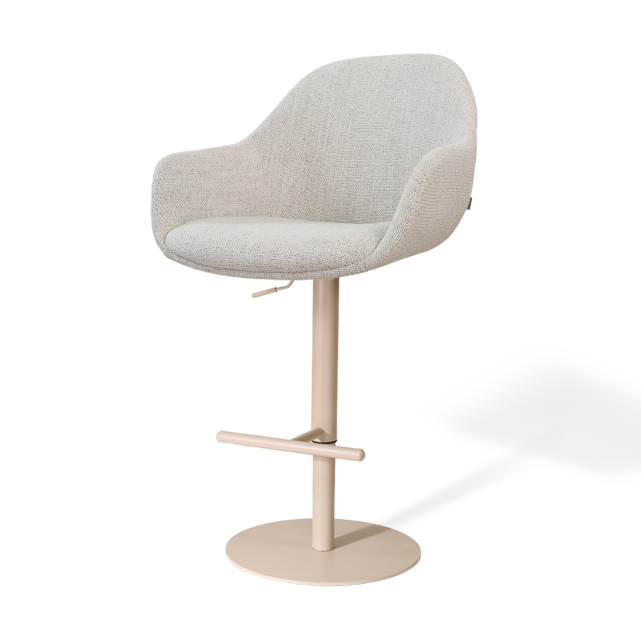 Niva-Mae draaibare tulp barkruk beige gemêleerd - verstelbaar - beige onderstel afbeelding 1