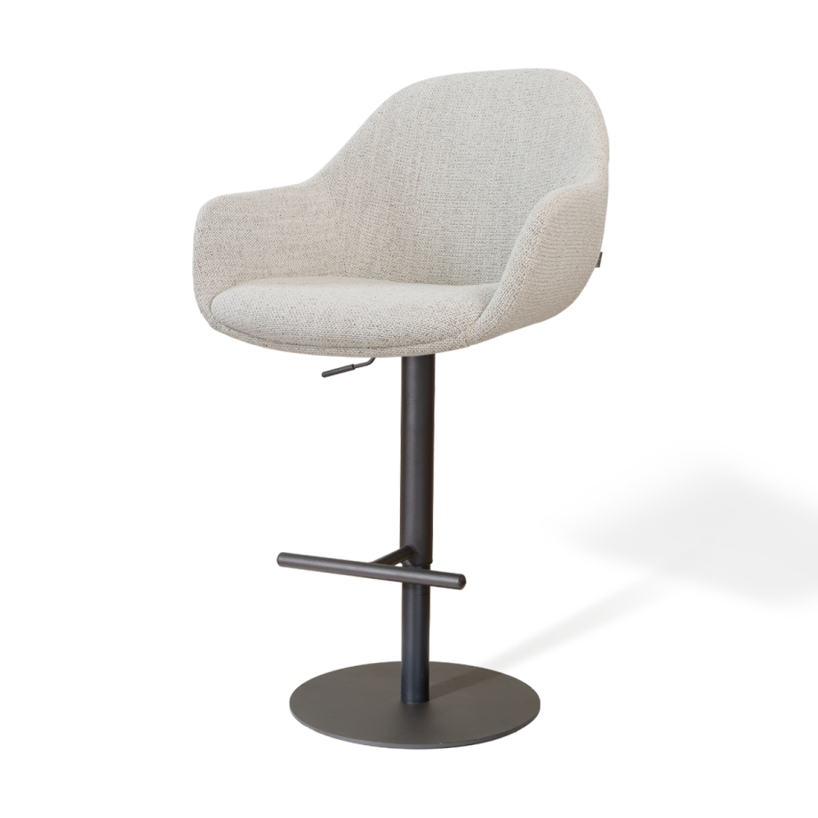 Niva-Mae draaibare tulp barkruk beige gemêleerd - verstelbaar - mat zwart onderstel Niva-Mae draaibare tulp barkruk beige gemêleerd - verstelbaar - mat zwart onderstel afbeelding 1