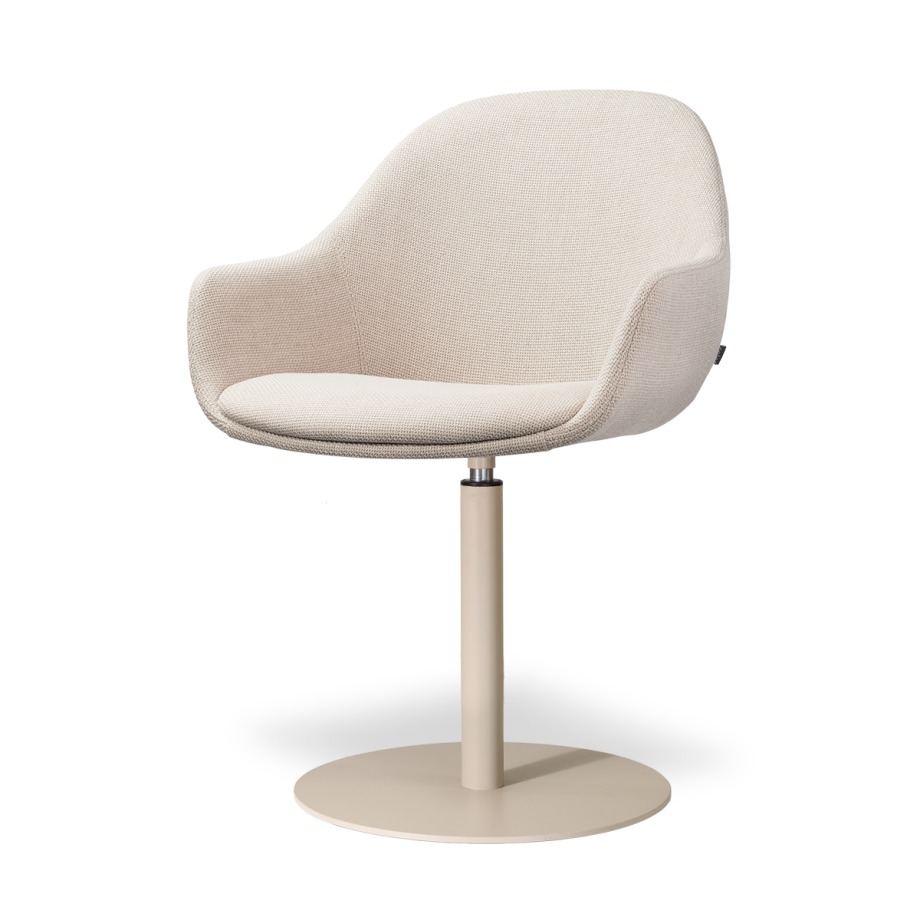 Niva-Mae draaibare tulp eetkamerstoel beige - beige onderstel Niva-Mae draaibare tulp eetkamerstoel beige - beige onderstel afbeelding 1