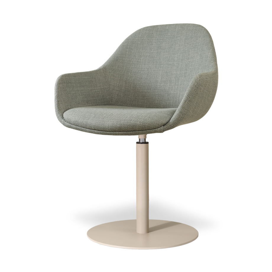 Niva-Mae draaibare tulp eetkamerstoel saliegroen - beige onderstel Niva-Mae draaibare tulp eetkamerstoel saliegroen - beige onderstel afbeelding 1