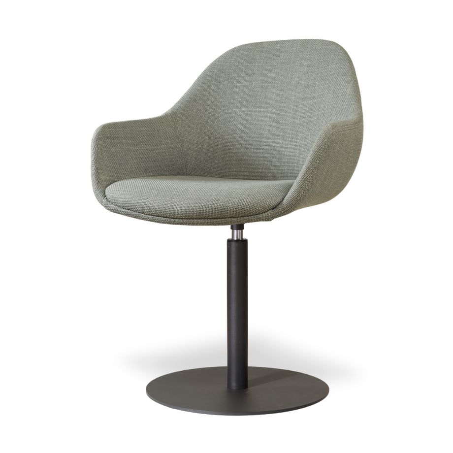 Niva-Mae draaibare tulp eetkamerstoel saliegroen - mat zwart onderstel Niva-Mae draaibare tulp eetkamerstoel saliegroen - mat zwart onderstel afbeelding 1