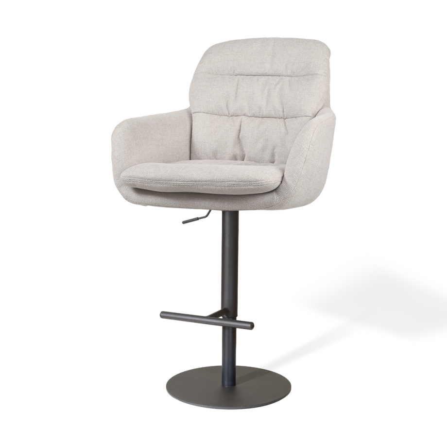 Niva-Mia draaibare tulp barkruk beige - verstelbaar - mat zwart onderstel afbeelding 1