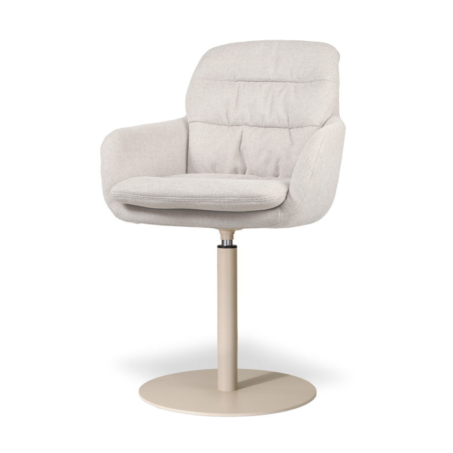 Niva-Mia draaibare tulp eetkamerstoel beige - beige onderstel Niva-Mia draaibare tulp eetkamerstoel beige - beige onderstel afbeelding 1