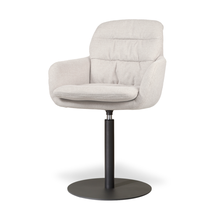 Niva-Mia draaibare tulp eetkamerstoel beige - mat zwart onderstel Niva-Mia draaibare tulp eetkamerstoel beige - mat zwart onderstel afbeelding 1