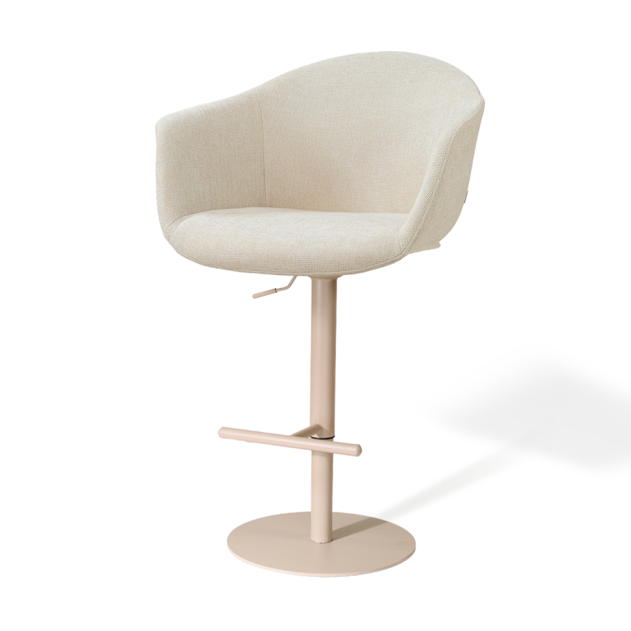 Niva-Otis draaibare tulp barkruk cottonbeige - verstelbaar - beige onderstel afbeelding 1