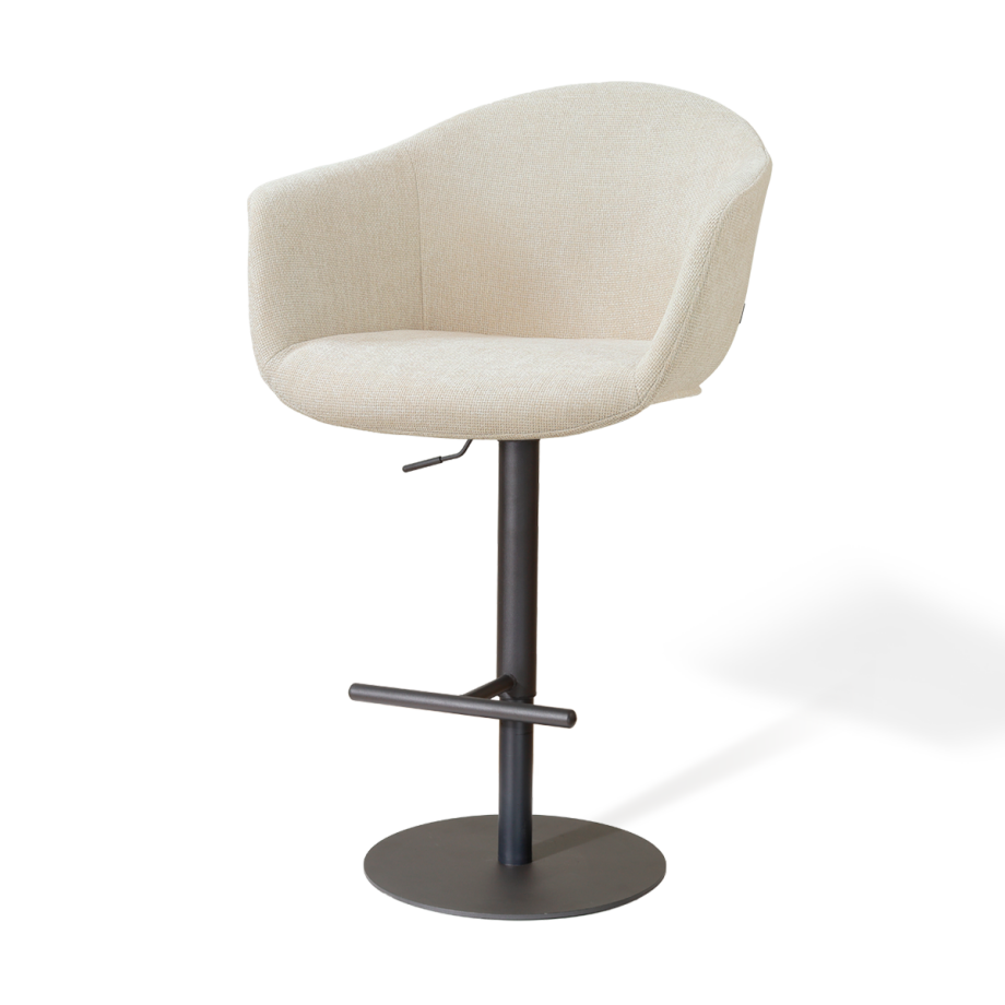 Niva-Otis draaibare tulp barkruk cottonbeige - verstelbaar - mat zwart onderstel Niva-Otis draaibare tulp barkruk cottonbeige - verstelbaar - mat zwart onderstel afbeelding 1