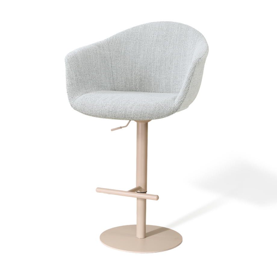 Niva-Otis draaibare tulp barkruk grijs melange - verstelbaar - beige onderstel Niva-Otis draaibare tulp barkruk grijs melange - verstelbaar - beige onderstel afbeelding 1