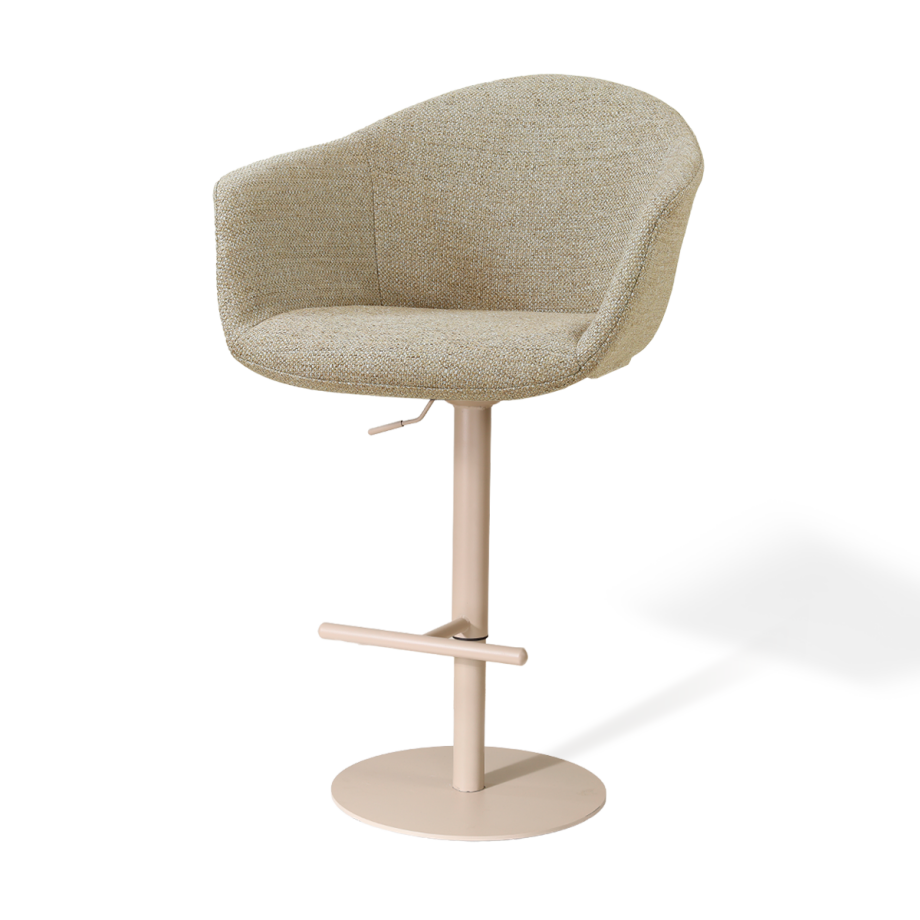 Niva-Otis draaibare tulp barkruk taupe melange - verstelbaar - beige onderstel afbeelding 1