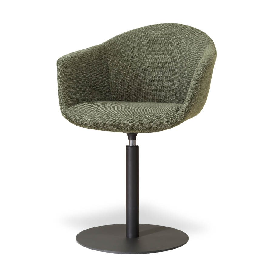 Niva-Otis draaibare tulp eetkamerstoel forestgroen - mat zwart onderstel afbeelding 1