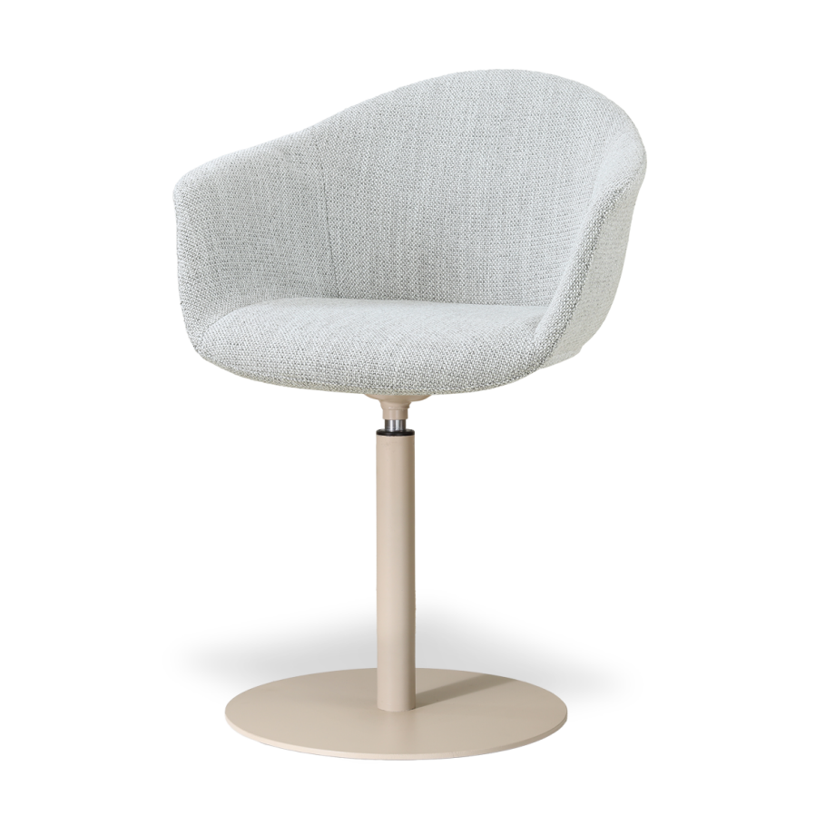 Niva-Otis draaibare tulp eetkamerstoel grijs melange - beige onderstel Niva-Otis draaibare tulp eetkamerstoel grijs melange - beige onderstel afbeelding 1