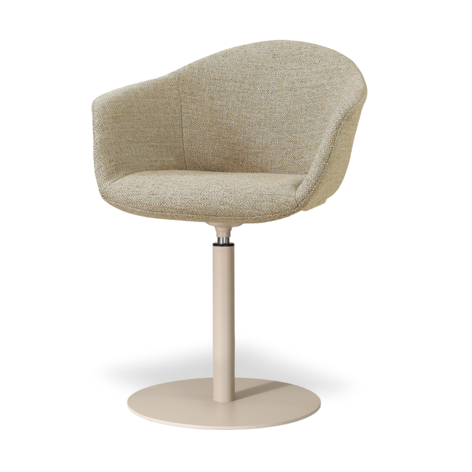 Niva-Otis draaibare tulp eetkamerstoel taupe melange - beige onderstel Niva-Otis draaibare tulp eetkamerstoel taupe melange - beige onderstel afbeelding 1