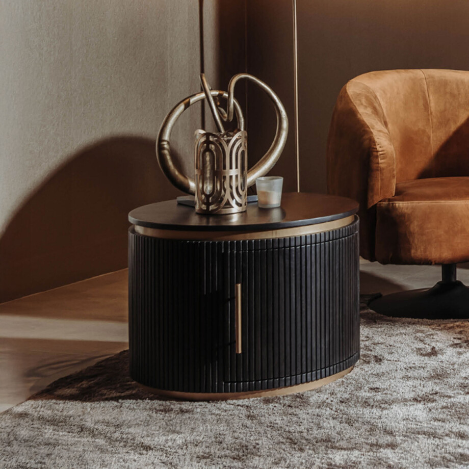 Tower Living Ronde Salontafel 'Rivello' Mangohout, 60cm Tower Living Ronde Salontafel 'Rivello' Mangohout, 60cm afbeelding