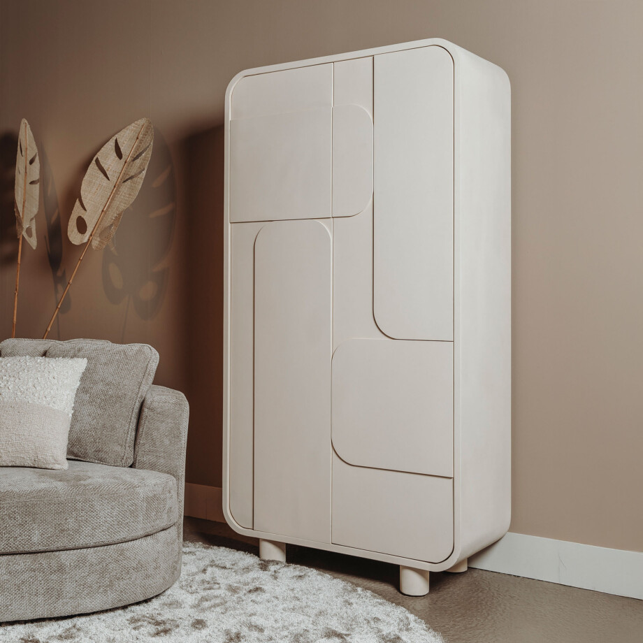 Tower Living Opbergkast 'Alviano' 190 x 100cm, kleur Beige Tower Living Opbergkast 'Alviano' 190 x 100cm, kleur Beige afbeelding