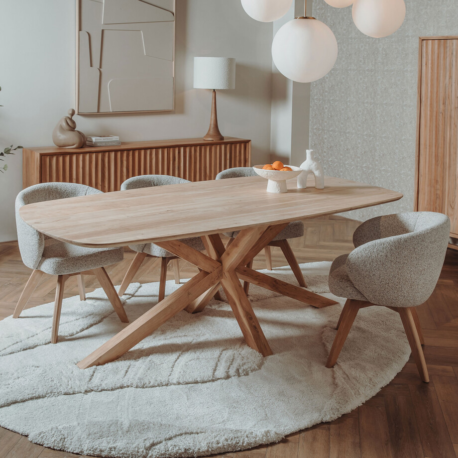 Tower Living Eettafel 'Crotone' Acaciahout, 180 x 100cm afbeelding 