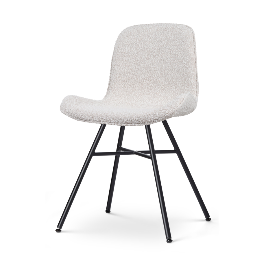 Noa-Fé eetkamerstoel bouclé beige - zwart onderstel Noa-Fé eetkamerstoel bouclé beige - zwart onderstel afbeelding 1