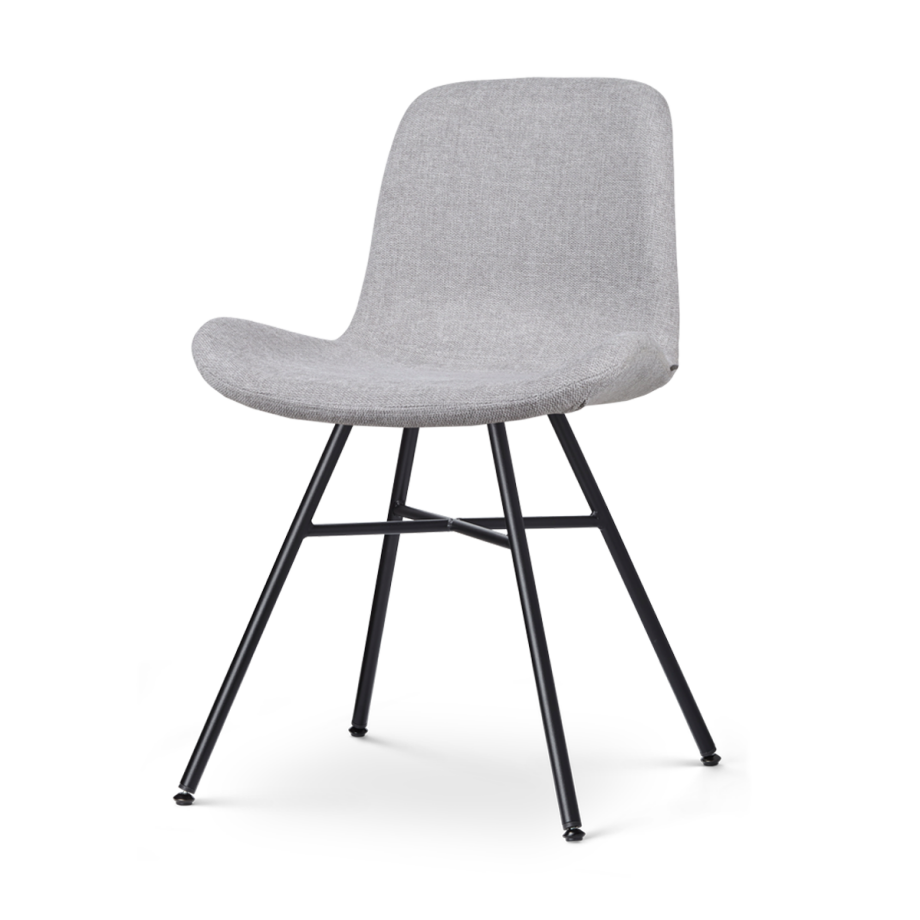 Noa-Fé eetkamerstoel lichtgrijs - zwart onderstel Noa-Fé eetkamerstoel lichtgrijs - zwart onderstel afbeelding 1