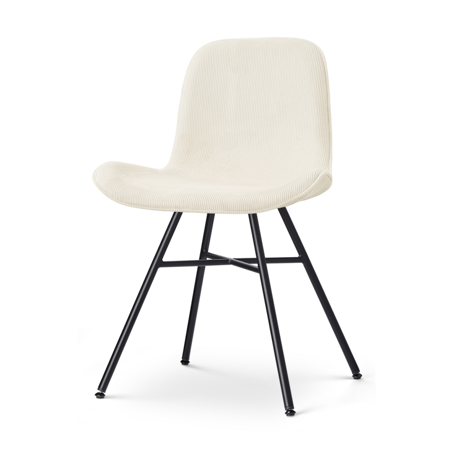 Noa-Fé eetkamerstoel rib beige - zwart onderstel Noa-Fé eetkamerstoel rib beige - zwart onderstel afbeelding 1