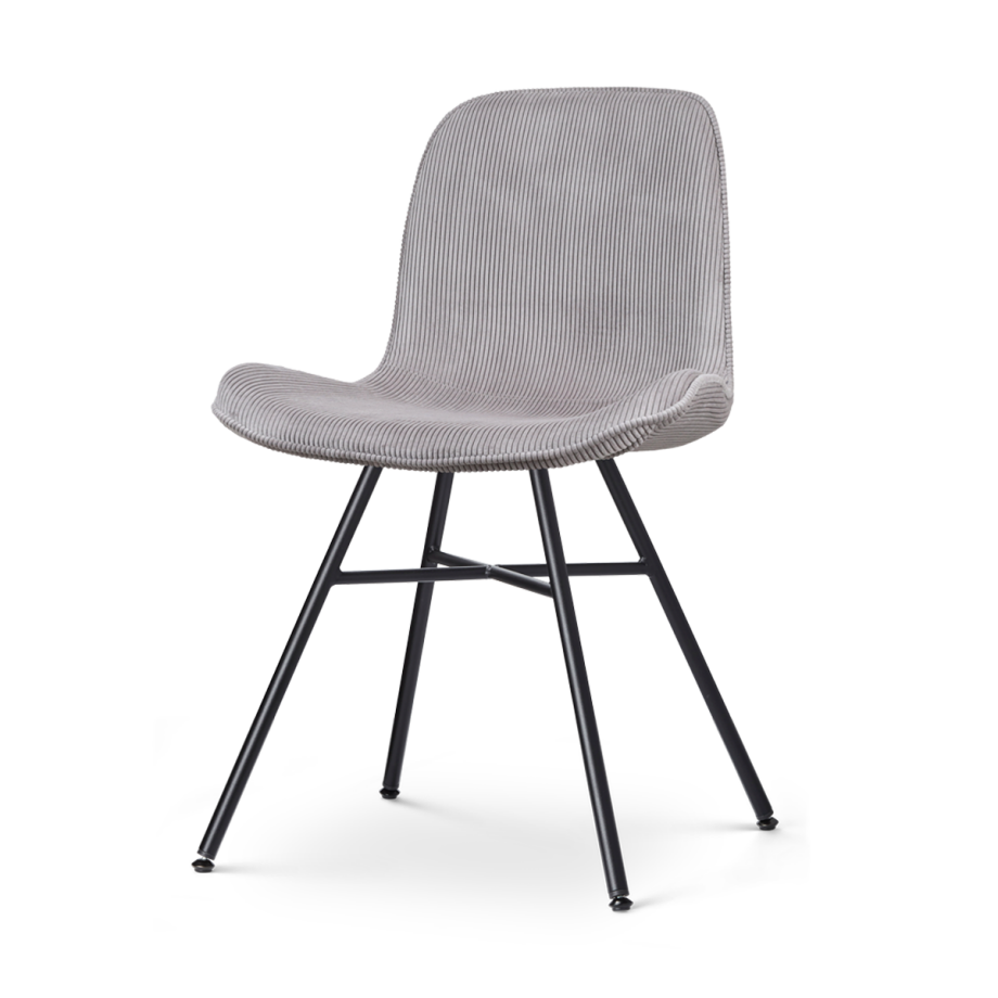 Noa-Fé eetkamerstoel rib warm grijs - zwart onderstel Noa-Fé eetkamerstoel rib warm grijs - zwart onderstel afbeelding 1