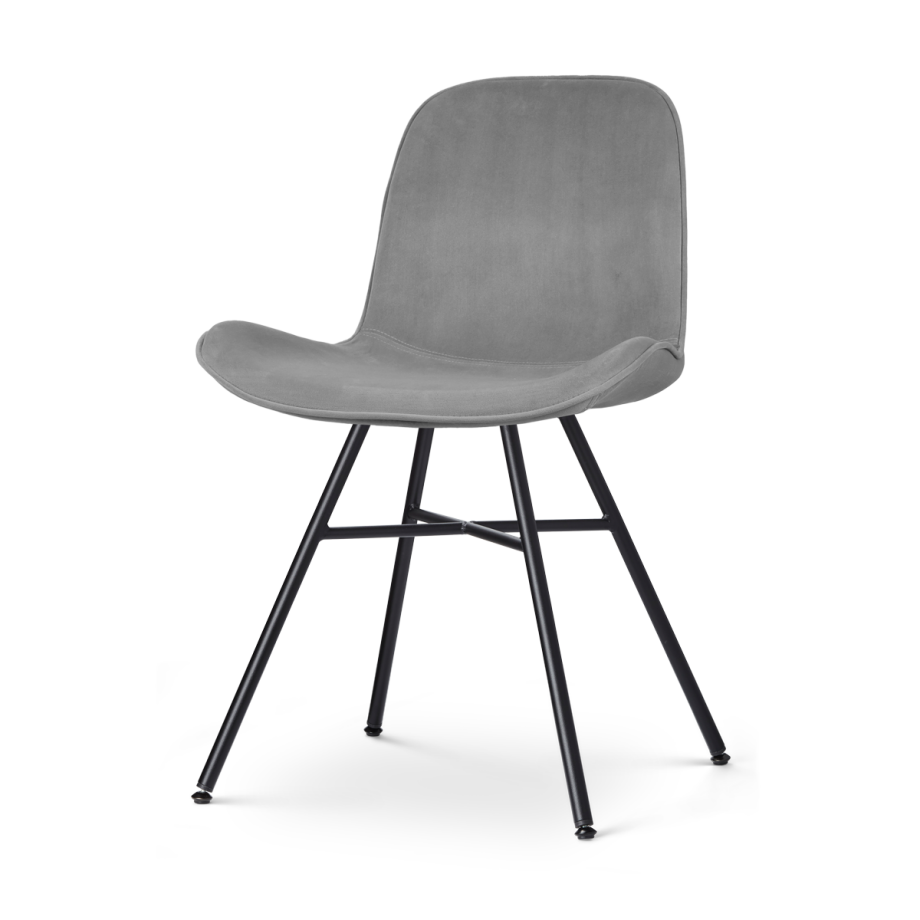 Noa-Fé eetkamerstoel velvet grijs - zwart onderstel Noa-Fé eetkamerstoel velvet grijs - zwart onderstel afbeelding 1