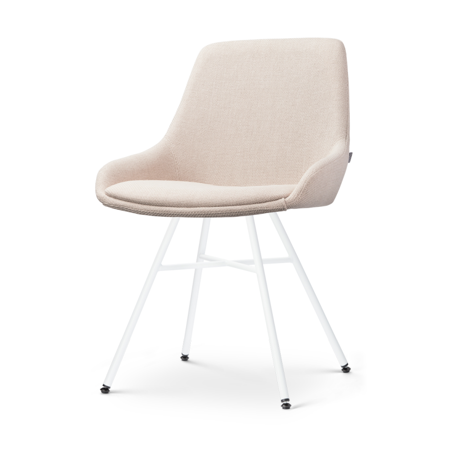 Noa-Isa eetkamerstoel beige - wit onderstel afbeelding 1
