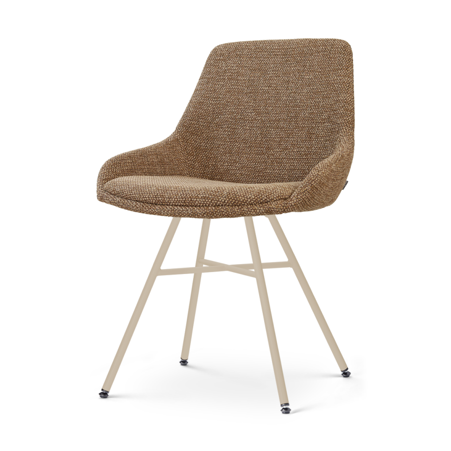 Noa-Isa eetkamerstoel bruin blend - beige onderstel afbeelding 1
