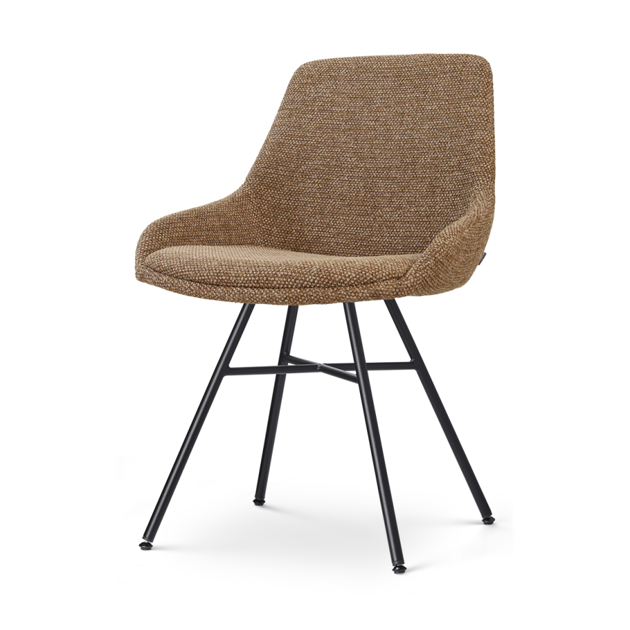 Noa-Isa eetkamerstoel bruin blend - zwart onderstel afbeelding 1