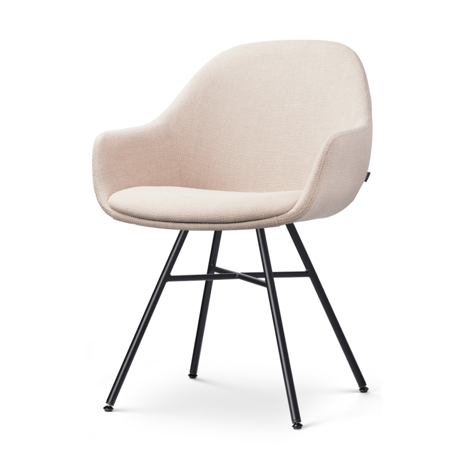 Noa-Mae eetkamerstoel beige - zwart onderstel Noa-Mae eetkamerstoel beige - zwart onderstel afbeelding 1