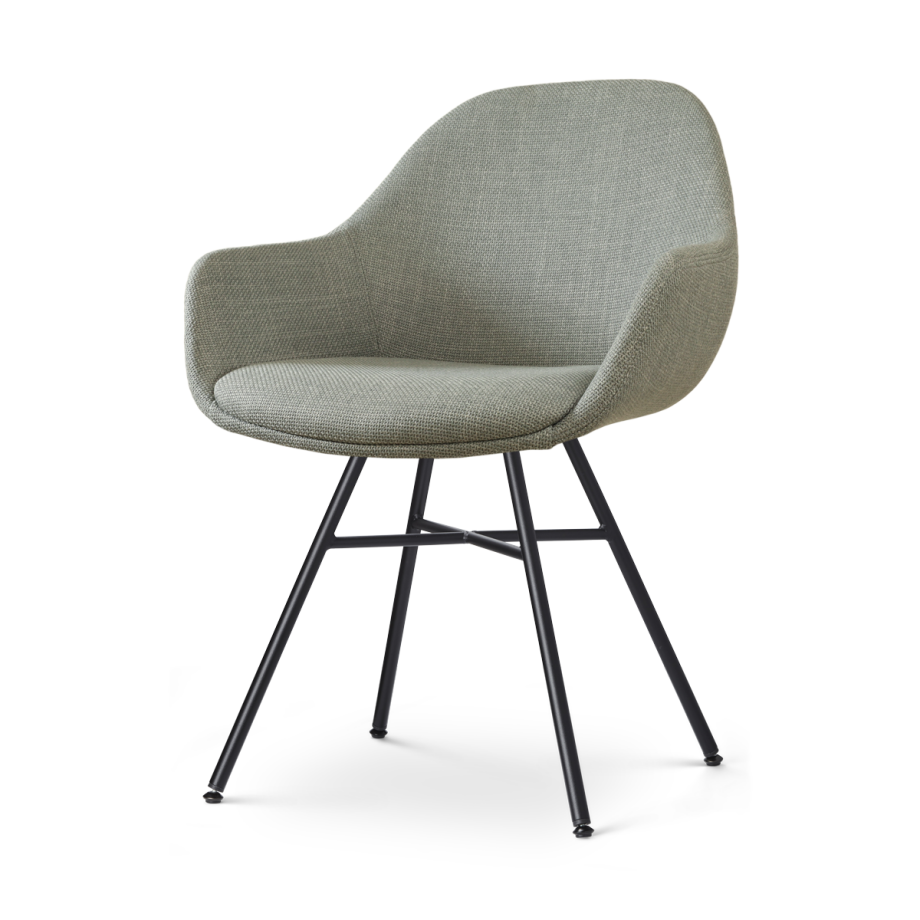 Noa-Mae eetkamerstoel saliegroen - zwart onderstel afbeelding 1