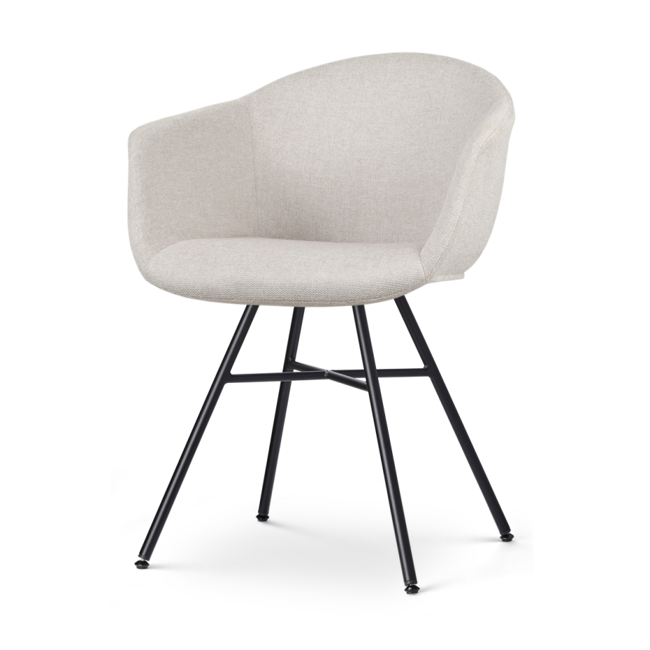 Noa-Otis eetkamerstoel beige - zwart onderstel Noa-Otis eetkamerstoel beige - zwart onderstel afbeelding 1