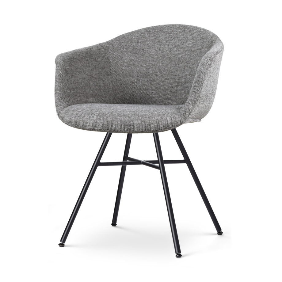 Noa-Otis eetkamerstoel donkergrijs - zwart onderstel afbeelding 1