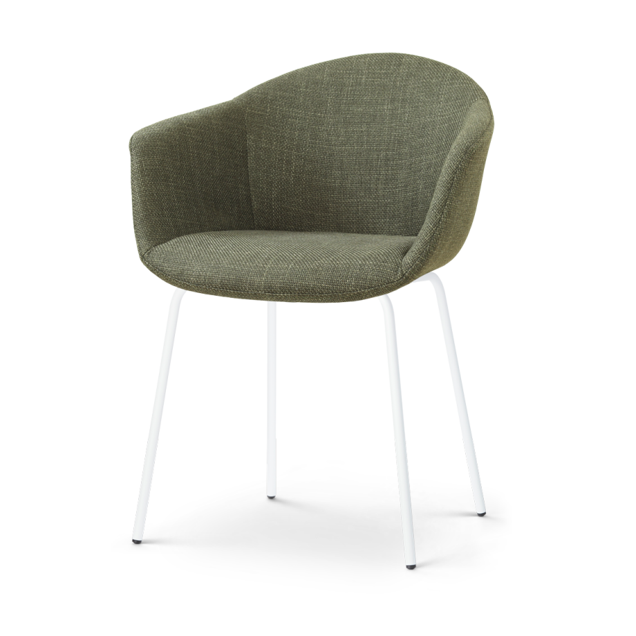 Noa-Otis eetkamerstoel forestgroen - wit onderstel Noa-Otis eetkamerstoel forestgroen - wit onderstel afbeelding 1