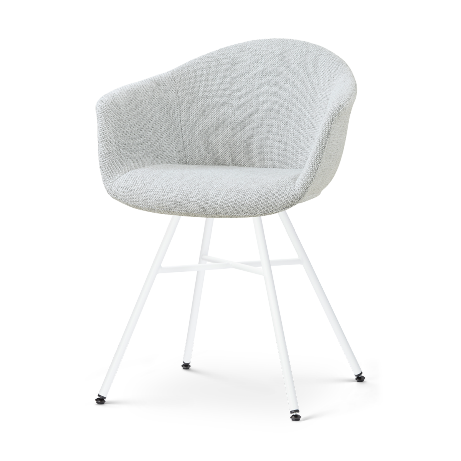 Noa-Otis eetkamerstoel grijs melange - wit onderstel Noa-Otis eetkamerstoel grijs melange - wit onderstel afbeelding 1