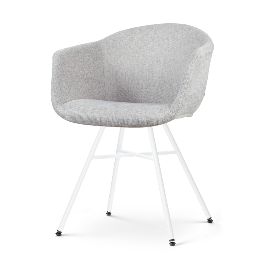 Noa-Otis eetkamerstoel lichtgrijs - wit onderstel Noa-Otis eetkamerstoel lichtgrijs - wit onderstel afbeelding 1