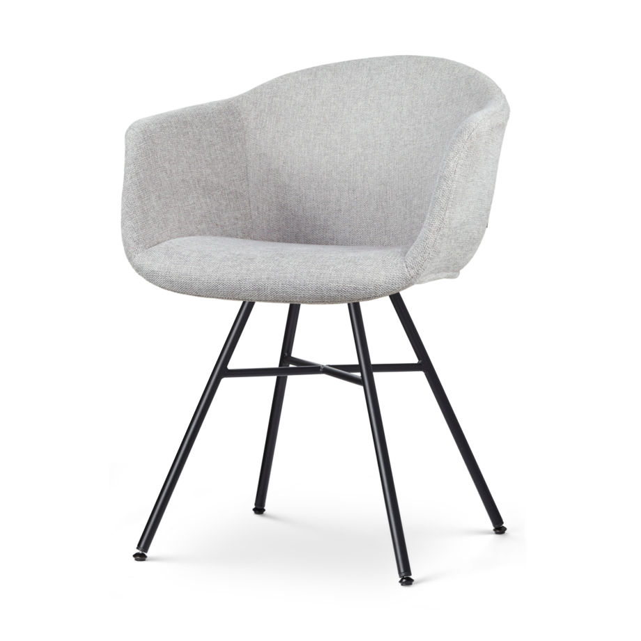 Noa-Otis eetkamerstoel lichtgrijs - zwart onderstel afbeelding 1